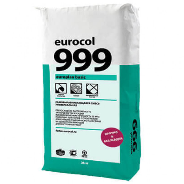 Универсальная самовыравнивающаяся смесь Forbo Eurocol 999 Europlan Basic  сухая напольная 25 кг
